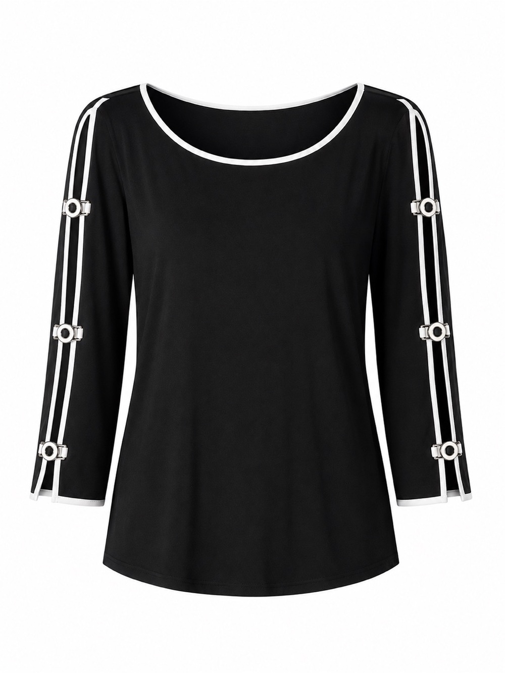 Cable & Gauge NWT black cold shoulder grommet top, large - Picture 1 of 7